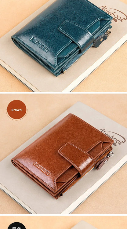 Portefeuille Femme Cuir 2025 Grande Capacité - Sac Crossbody Anti-Vol Clip Monnaie Téléphone