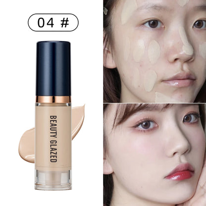 Fond de Teint Liquide Beauty Glazed 6 Couleurs - Couvrance Totale Waterproof Hydratant Effet Naturel Longue Tenue