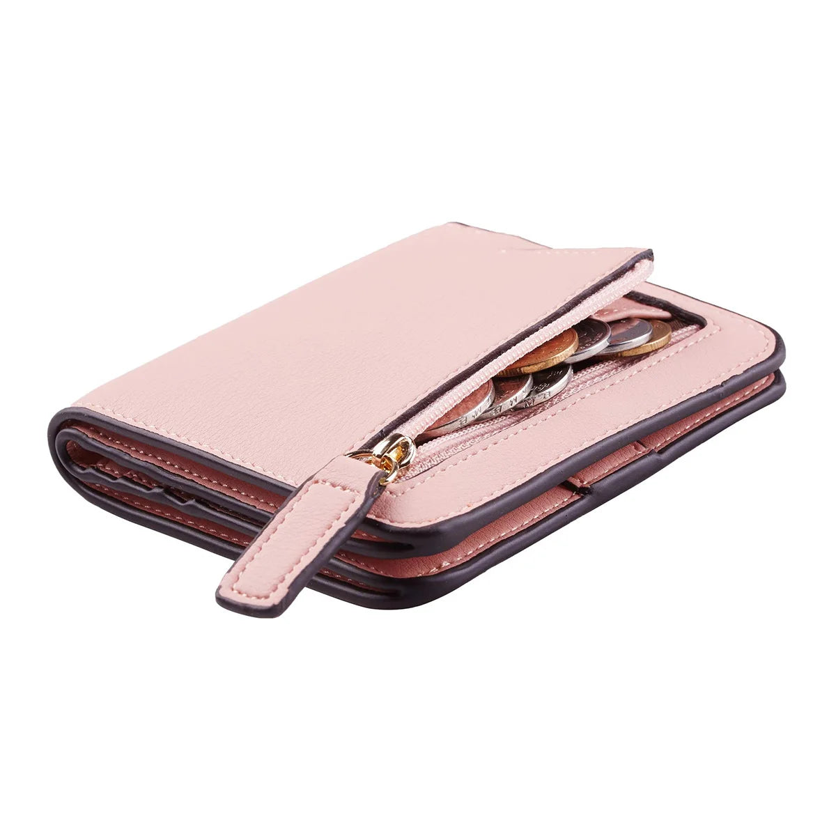 Portefeuille Femme RFID Bifold Compact Cuir - Mini Porte-Monnaie avec Fenêtre ID