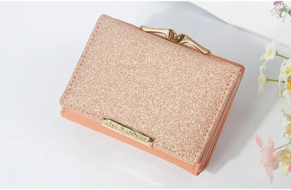 Portefeuille Femme Brillant Tri-Fold - Cartera Mujer Clutch Porte-Monnaie Simple