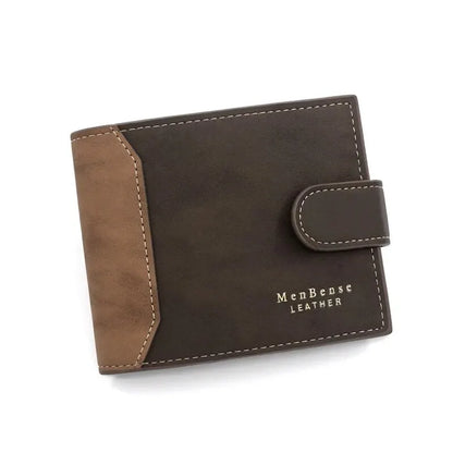 Portefeuille Homme Cuir PU avec Fermoir - Porte-Cartes Business Compact