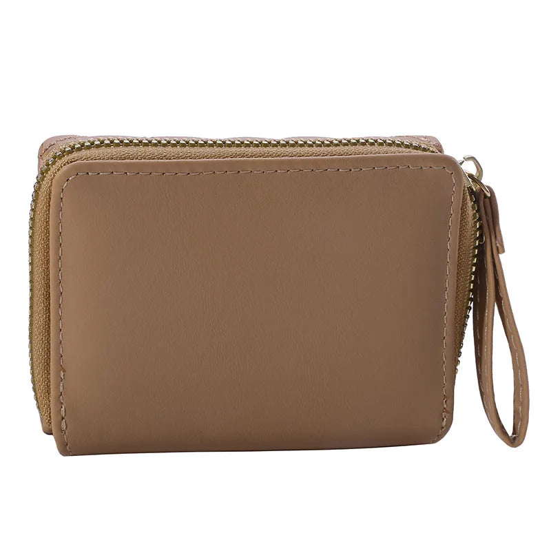 Portefeuille Femme Kawaii Mignon Luxe - Designer Lady Wallet Cuir Porte-Monnaie Beige