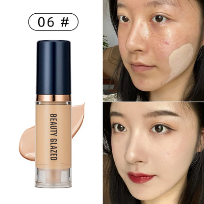 Fond de Teint Liquide Beauty Glazed 6 Couleurs - Couvrance Totale Waterproof Hydratant Effet Naturel Longue Tenue