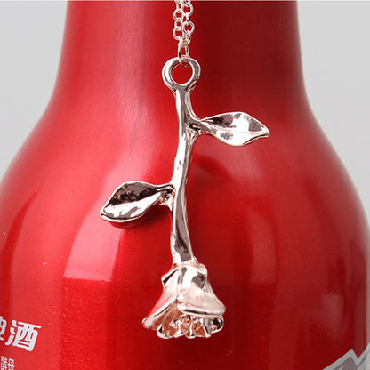Collier Fleur Rose Délicate - Bijou Bohème Femme - Cadeau Saint-Valentin