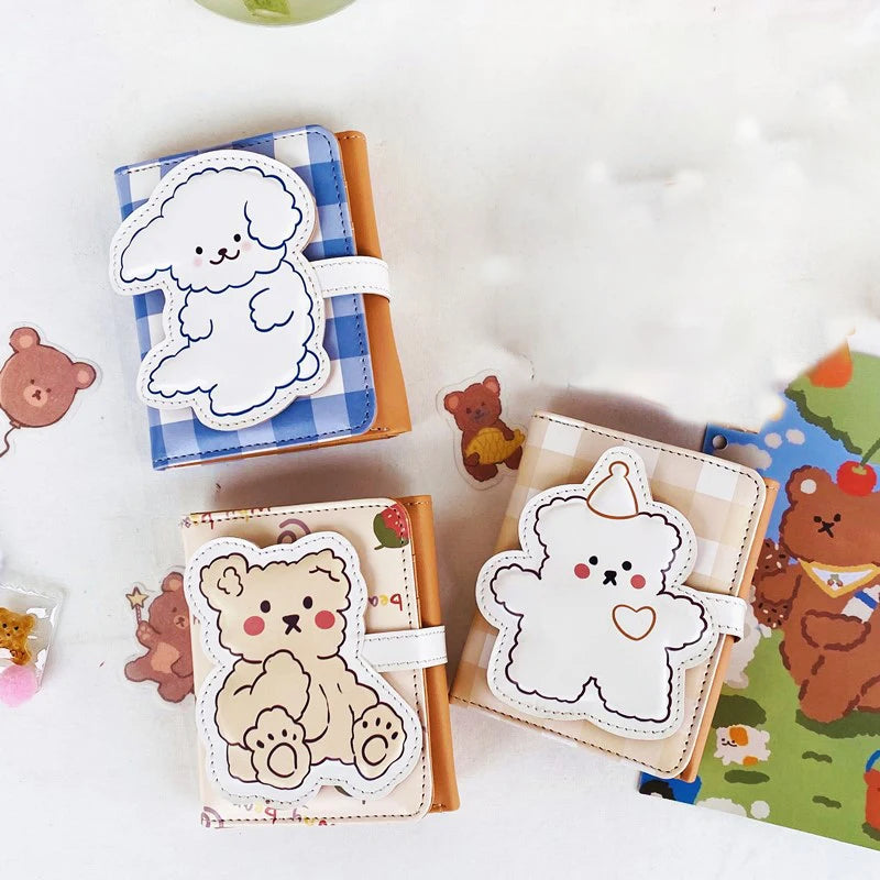 Portefeuille Femme Court Ourson Kawaii - Porte-Monnaie Cartoon Mignon Trifold Porte-Carte Étudiant