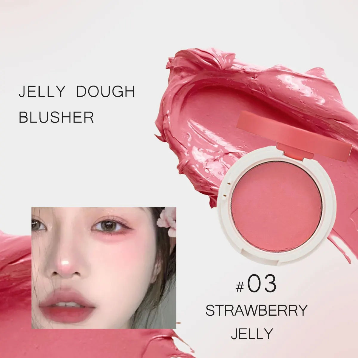 Blush Holika Holika Jelly Dough Apricot - Gel Texture Hydratant Non-Collant Fini Naturel K-Beauty