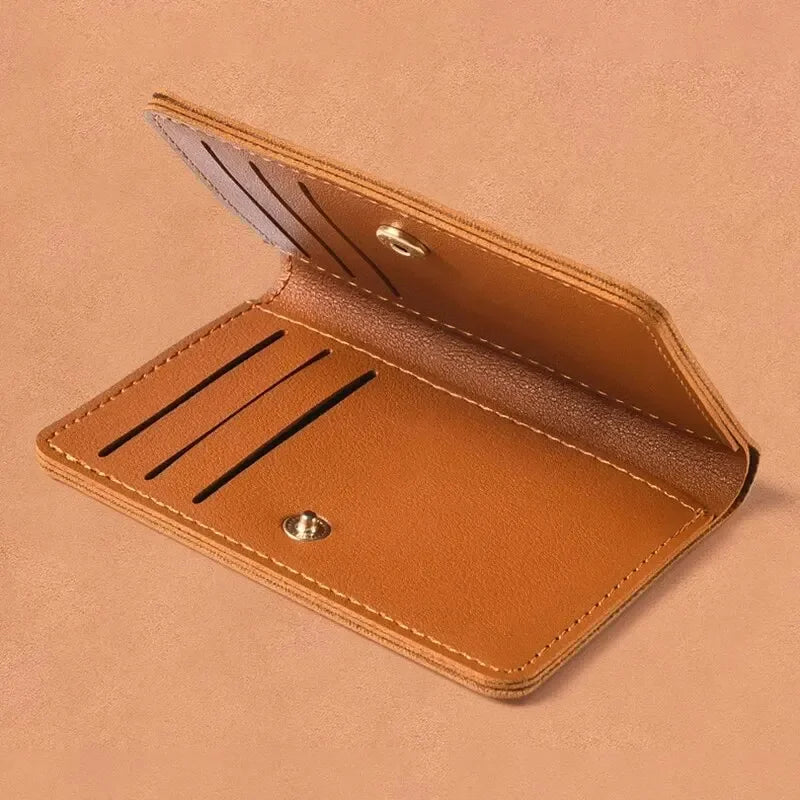 Petit Portefeuille Cuir Ultra-Mince - Porte-Cartes Compact Homme Femme