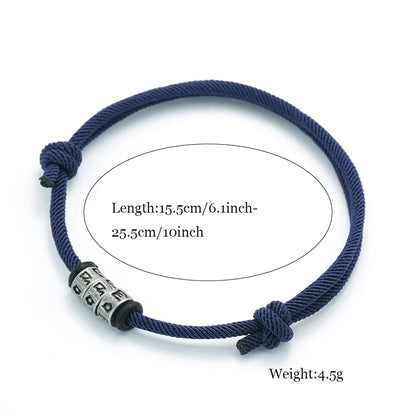 Bracelet en Corde Tressée avec Symbole Mystique - Perles Fait Main Ajustable pour Homme