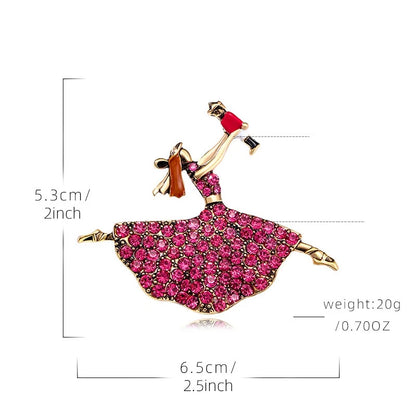 Broche Danseuse Ballet Cristaux – Pin's Vintage Élégant Femme Fille