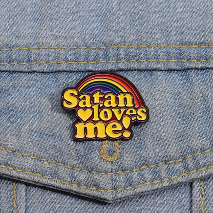 Pin's Émaillé Arc-en-Ciel Love Me – Broche Badge Romantique Mignon Unisexe