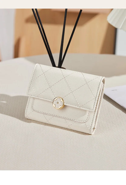 Portefeuille Femme Cuir Vintage GOLF Porte-Photo - Porte-Monnaie Court Pliable Noir Porte-Carte