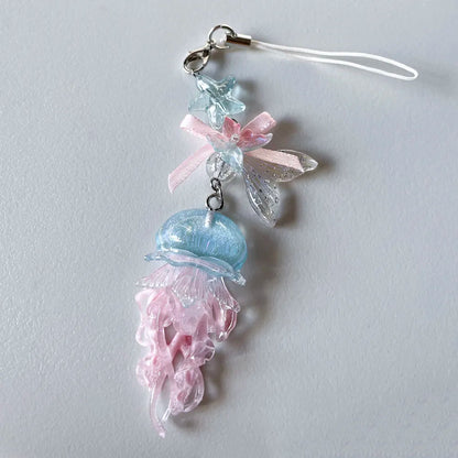 Charm Téléphone Méduse Sirène Perles – Porte-Clés Fairycore Marin
