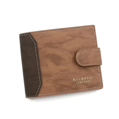 Portefeuille Homme Cuir PU avec Fermoir - Porte-Cartes Business Compact