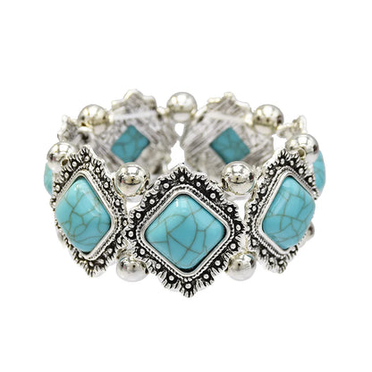 Bracelet Jonc Ethnique Tribal Turquoise - Inspiration Indienne et Africaine