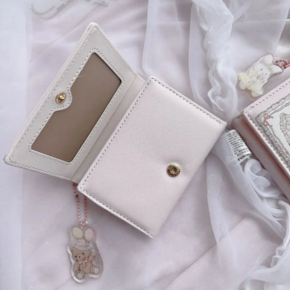 Portefeuille Femme Court Cute Petit Pliable - Porte-Monnaie Zippé Cuir PU Imprimé Animal Esthétique Jeune