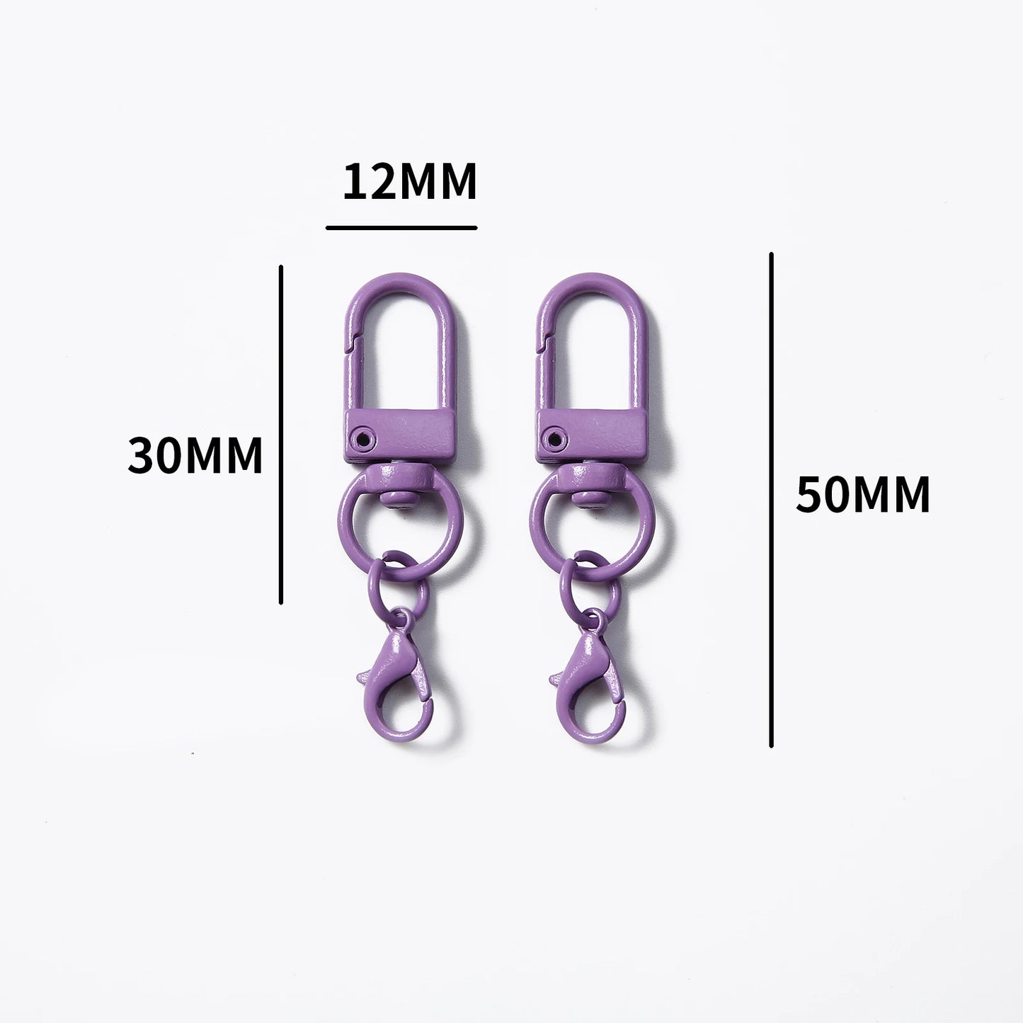 Mousquetons Métalliques Colorés – Lot de 10, 50 ou 100 pcs