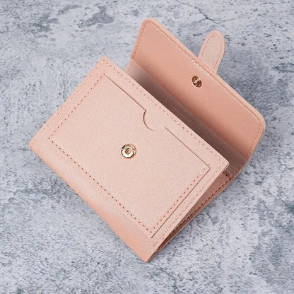 Portefeuille Femme Compact Cuir PU - Porte-Monnaie avec Porte-Cartes Étudiant