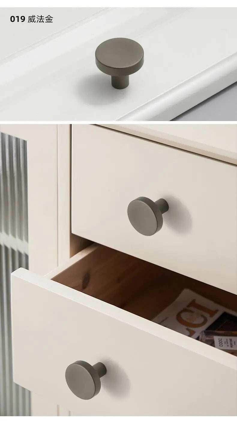 Poignée de Meuble Moderne en Aluminium - Bouton Rond pour Armoire et Tiroir