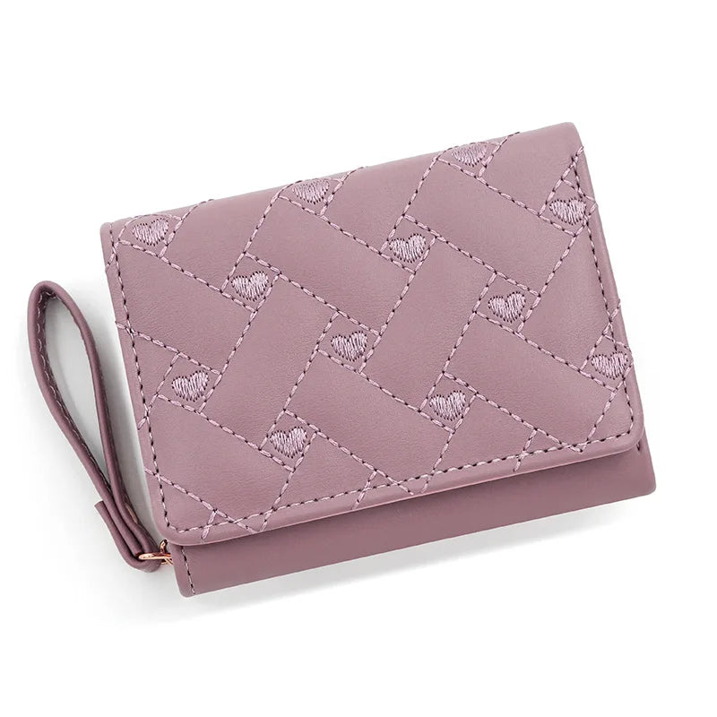 Portefeuille Femme Kawaii Mignon Luxe - Designer Lady Wallet Cuir Porte-Monnaie Beige