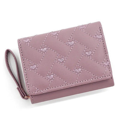 Portefeuille Femme Kawaii Mignon Luxe - Designer Lady Wallet Cuir Porte-Monnaie Beige