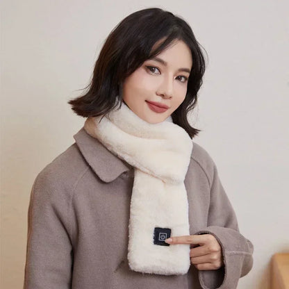 Foulard Écharpe Chauffant USB Rechargeable Femme Homme - Laine Hiver Cou Ski Kaki