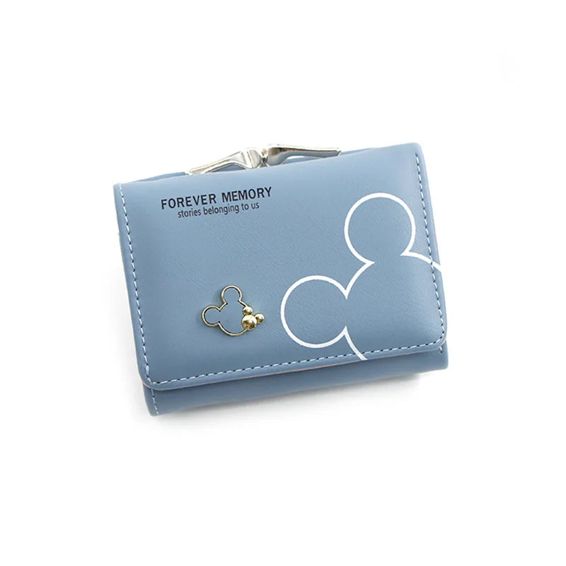 Portefeuille Femme Court Triple Pli Cartoon - Porte-Monnaie Étudiant Lettres Imprimées Rose