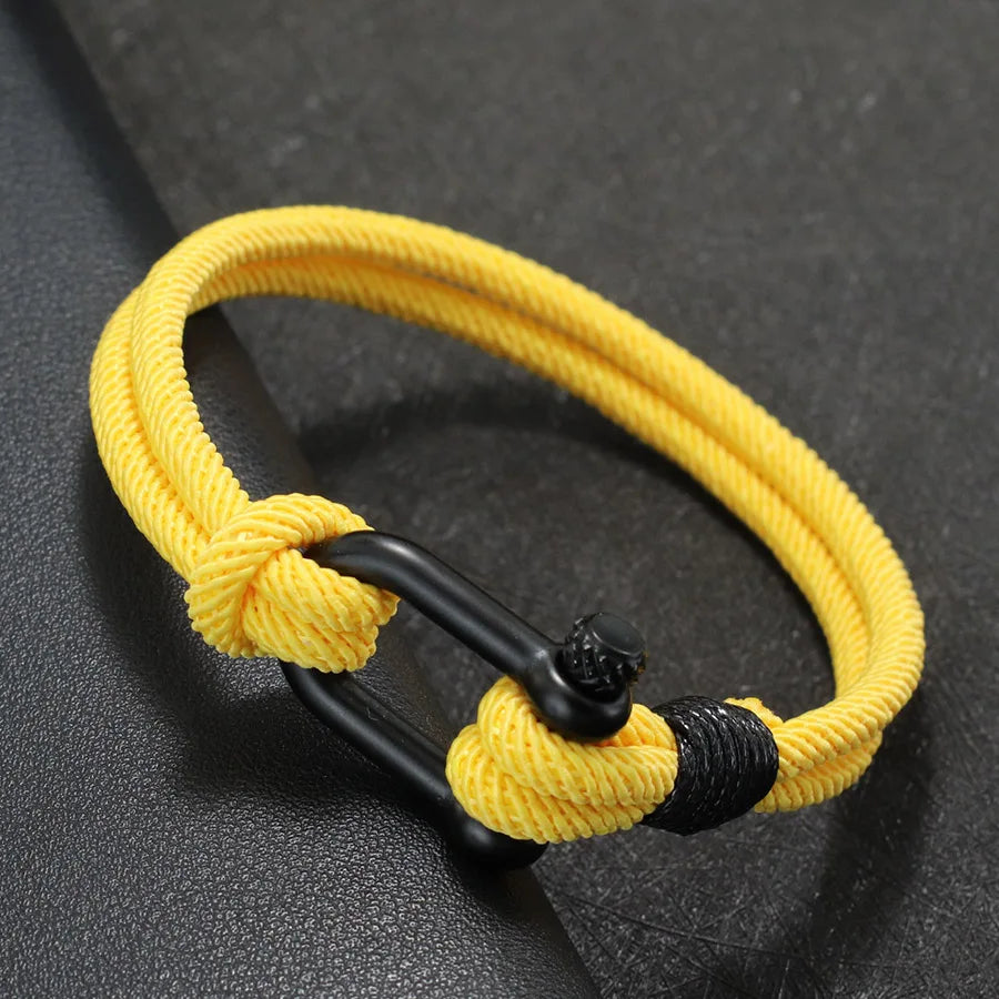 Bracelet en Corde Tressée Double Couche Fait Main - Style Milan 4mm pour Homme