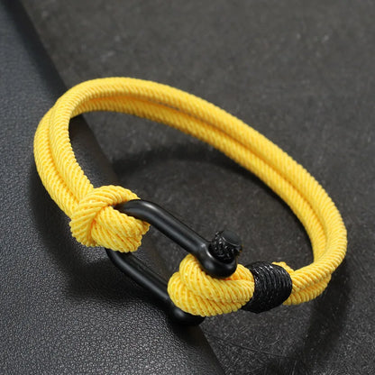 Bracelet en Corde Tressée Double Couche Fait Main - Style Milan 4mm pour Homme