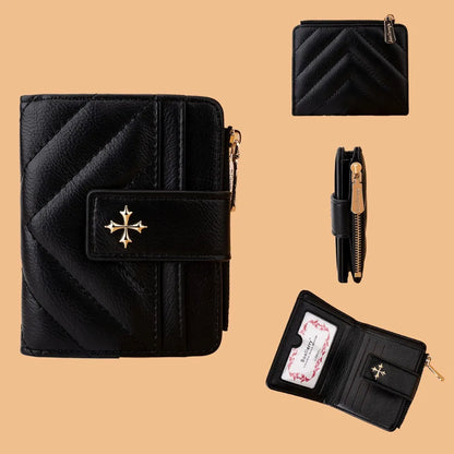 Portefeuille Femme Tri-Fold RFID Blocking - Porte-Cartes Court Motif Floral Baellerry