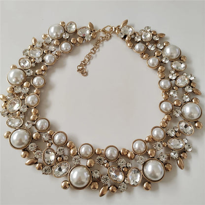 Ensemble Collier Ras-du-Cou Indien Vintage Perles Cristaux + Boucles d'Oreilles – Bohème Ethnique Femme