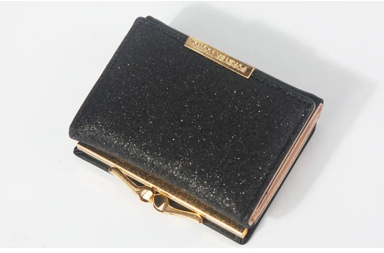 Portefeuille Femme Brillant Tri-Fold - Cartera Mujer Clutch Porte-Monnaie Simple