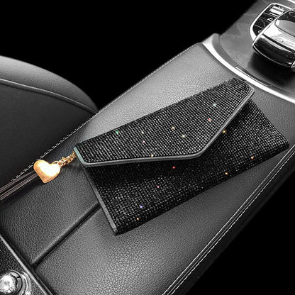 Portefeuille Femme Cristaux Bling - Porte-Cartes Carré Fashion avec Strass