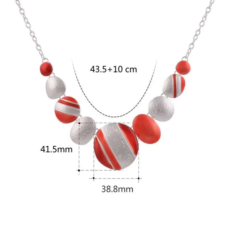 Collier Ethnique Femme Coloré - Pendentif Rond Vintage Choker Bijoux
