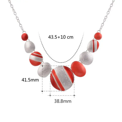 Collier Ethnique Femme Coloré - Pendentif Rond Vintage Choker Bijoux