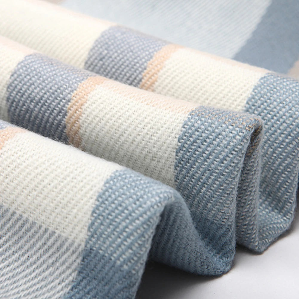 Foulard Écharpe Carreaux Femme Automne Hiver - Cachemire Châle Chaud Mi-Long