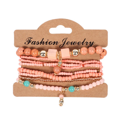 Set Bracelets Bohèmes Perles Colorées – Tressés Main Été
