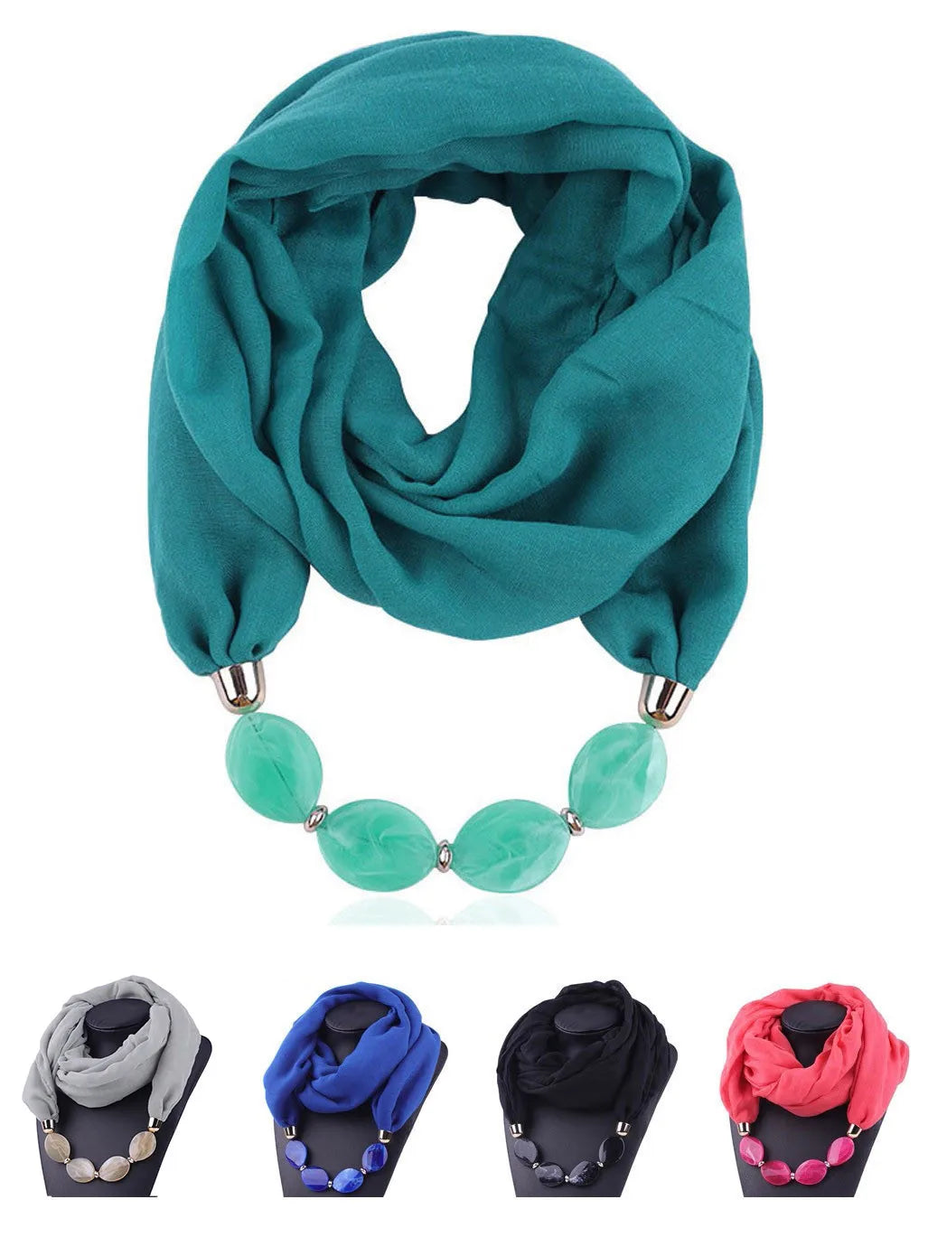 Foulard Collier Ethnique Coton Lin - Accessoire Mode Pendentif Doux