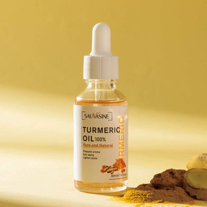 Huile Curcuma 100% Pure 10ml - Sérum Anti-Âge Rides Éclaircissant Taches Brunes Ridules Visage Femme