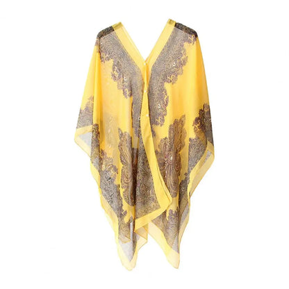 Foulard Châle Mousseline Été Protection Solaire Femme - Bandana Plage Voyage Léger Doux