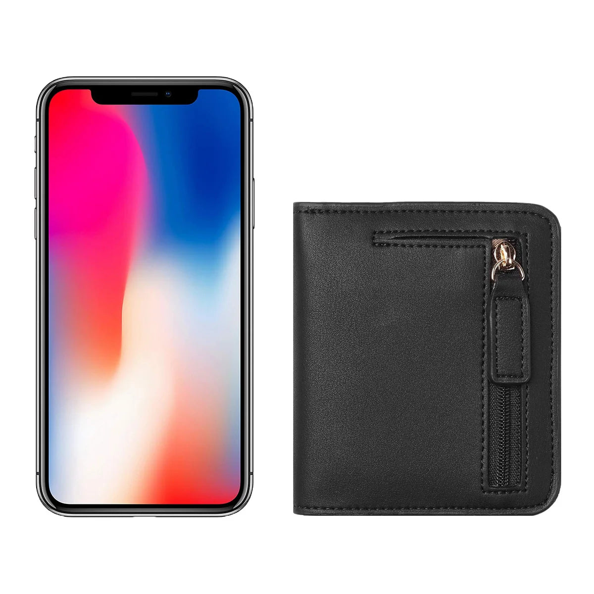 Portefeuille Femme RFID Bifold Compact Cuir - Mini Porte-Monnaie avec Fenêtre ID