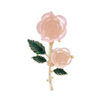 Broche Florale Romantique – Pin Élégant Rose Pivoine Iris