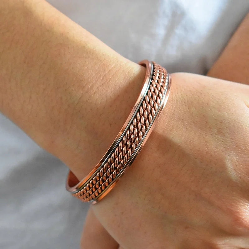 Bracelet Cuivre Pur 99,99% Magnétique – Soulagement Arthrite Unisexe