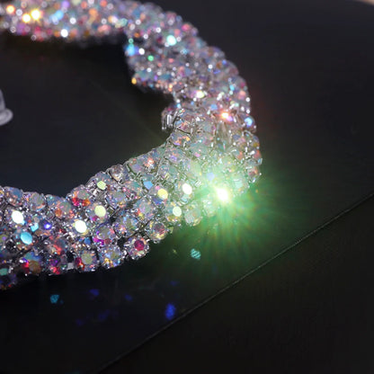 Bracelet Luxe Strass Colorés Ajustable – Charm Argenté Mariage