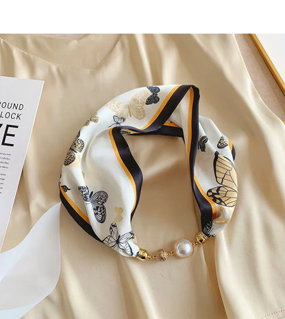 Women's Square Scarf with Magnetic Buckle - Versatile Summer Luxury Scarf/Necklace