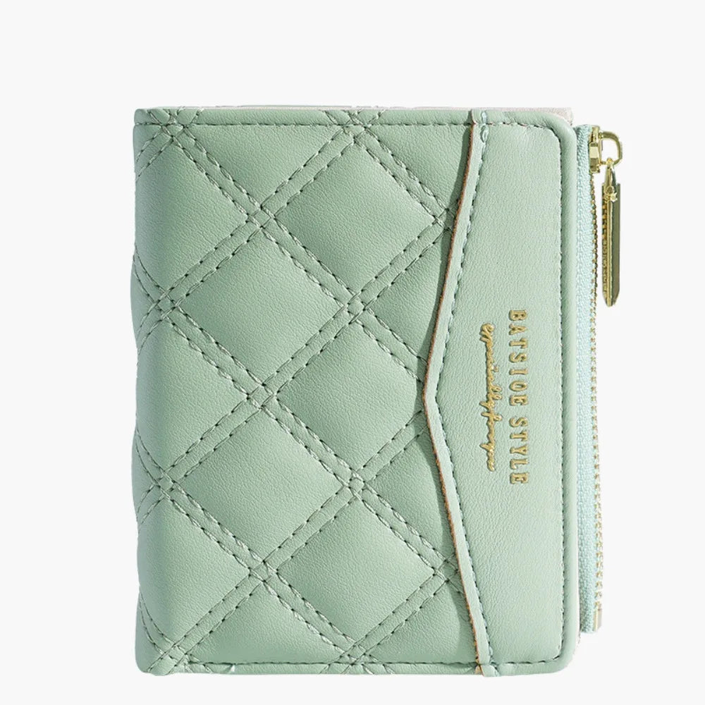 Portefeuille Femme Brodé Cuir PU Fermeture Éclair - Porte-Cartes Clutch Monnaie