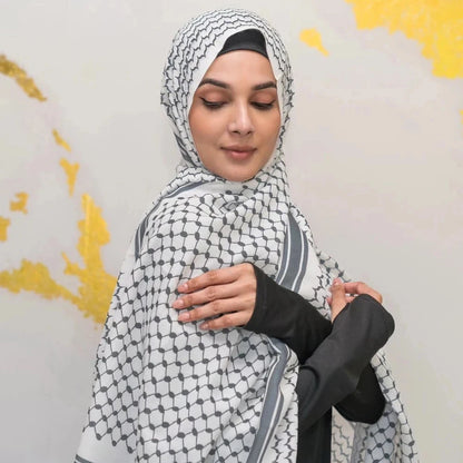 Foulard Hijab Keffieh Mousseline Femme - Écharpe Châle Islamique Musulman Respirant Dubai