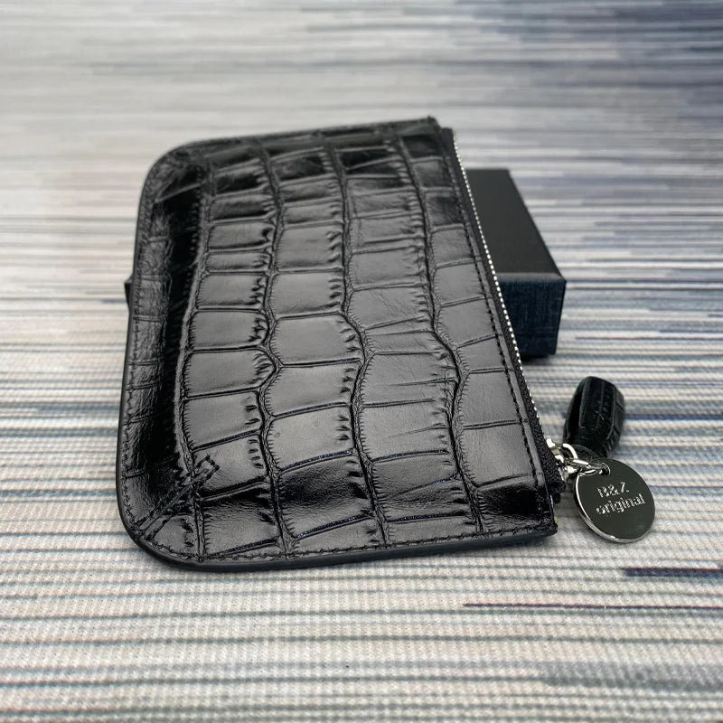 Porte-Monnaie Femme Cuir Véritable Zippé - Mini Portefeuille Homme Compact pour Pièces et Cartes Bancaires