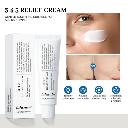 Crème Apaisante Relief 345 - Hydratante Anti-Imperfections Nourrissante Soin Peau Sensible Beauté