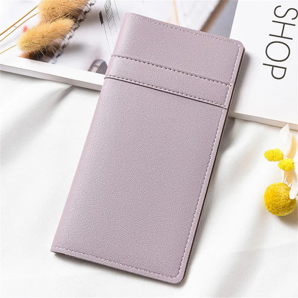 Portefeuille Femme Multi-Cartes Cuir PU - Organisateur de Voyage Décontracté