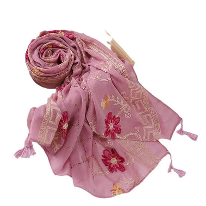 Hijab Imprimé Aquarelle Premium - Voile Femme Doux et Léger
